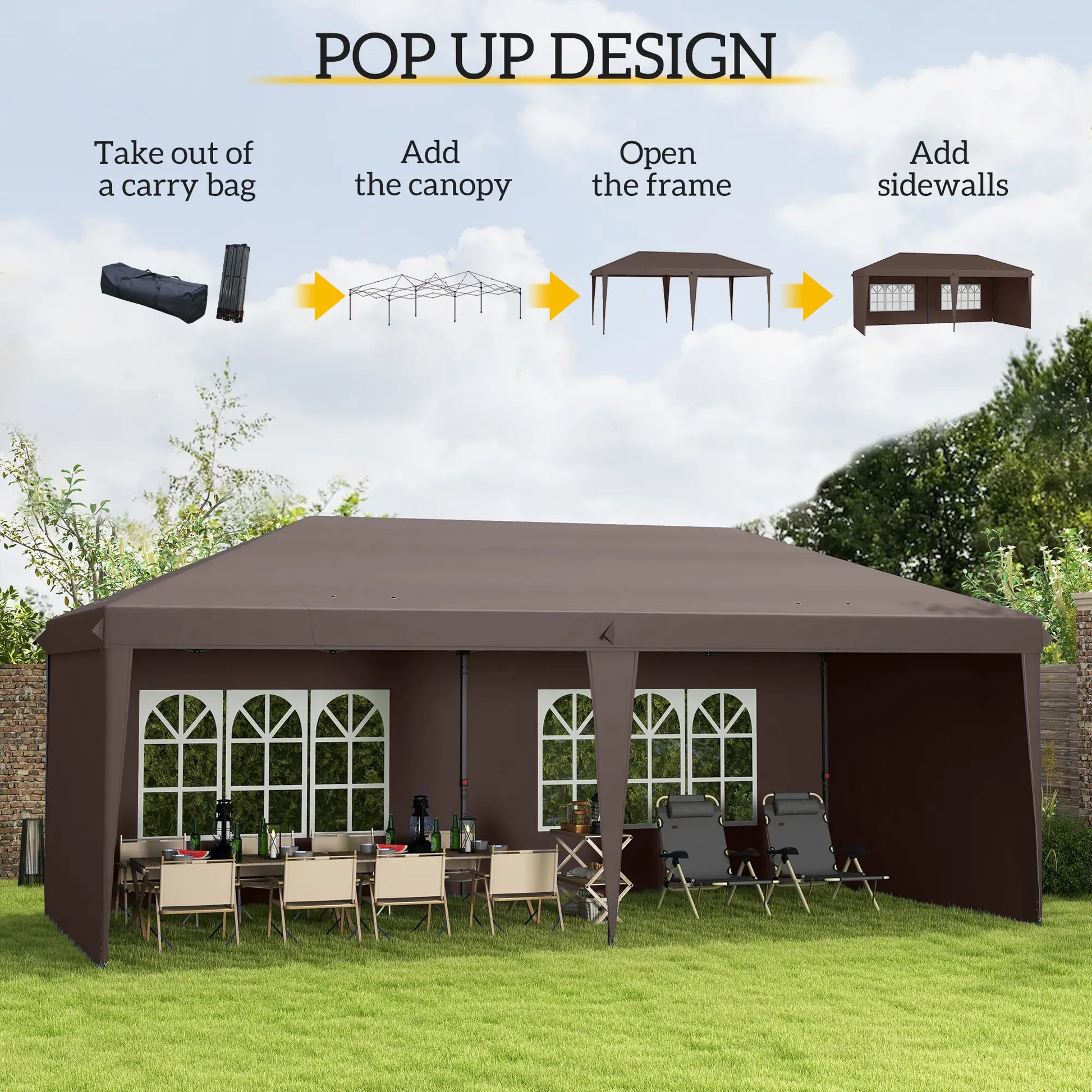 10' x 20' Pop Up Canopy Tent, Instant Shelter, Carrying Bag, Coffee Pop Up Canopies at Gallery Canada