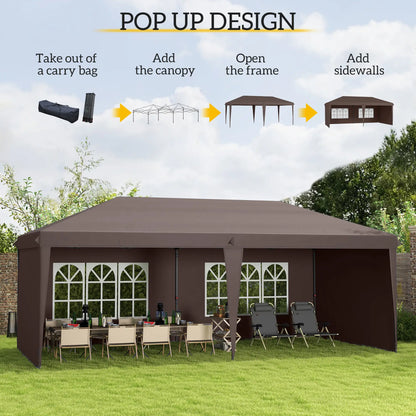 10' x 20' Pop Up Canopy Tent, Instant Shelter, Carrying Bag, Coffee Pop Up Canopies at Gallery Canada