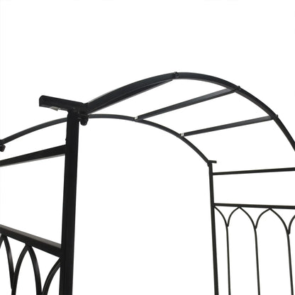 80" Tall Fairy Garden Arbor Arch, Metal Outdoor Bench Trellis, Black Garden Arches at Gallery Canada