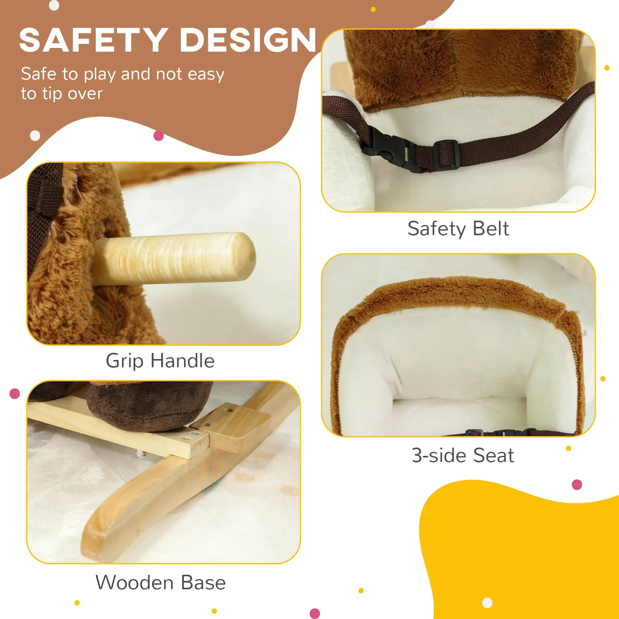 Plush Baby Rocking Horse, Animal Rocker for Toddlers 18-36 Months Rocking Horses at Gallery Canada