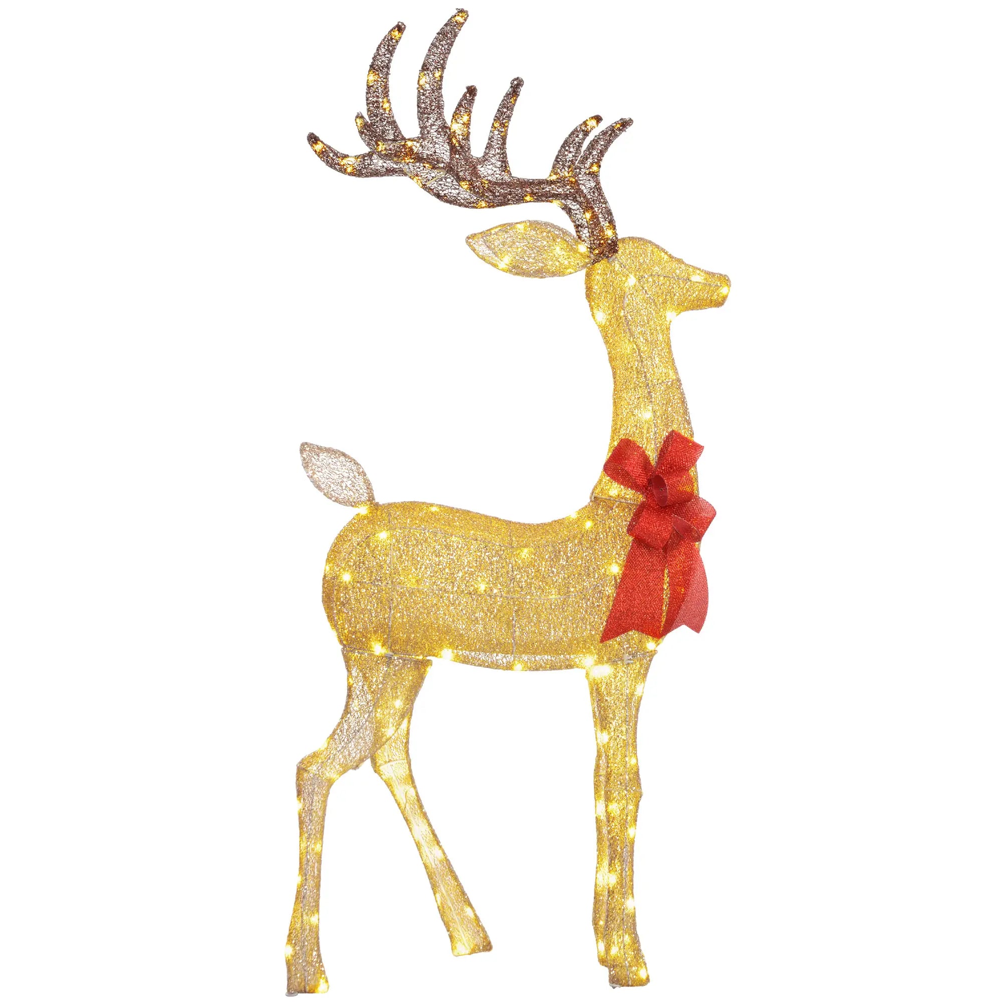 LED Lighted Reindeer Yard Decoration, Indoor Outdoor Lawn, Gold Christmas Deer Lights Gold at Gallery Canada