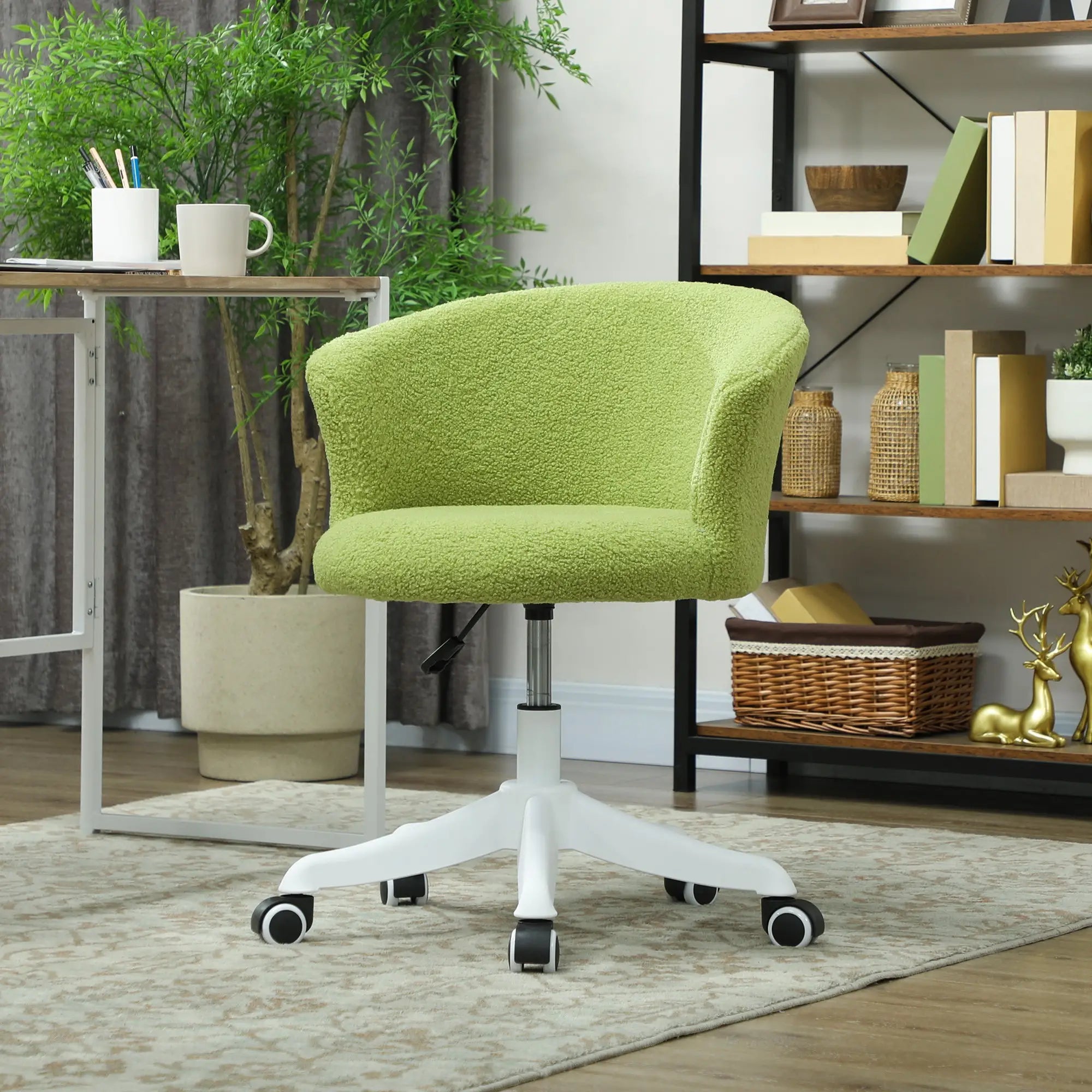 Armless Office Chair, Adjustable Height, Swivel Wheels, Mid Back, Light Green Task Chairs at Gallery Canada