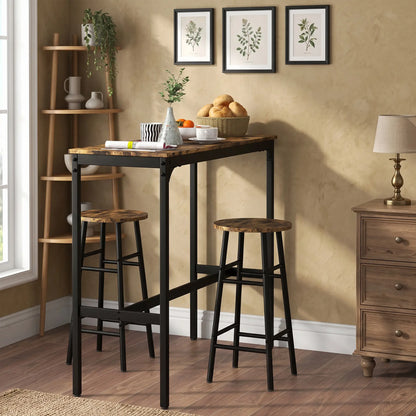 Counter Height Bar Table And Chairs Set, 2-Piece Dining Set