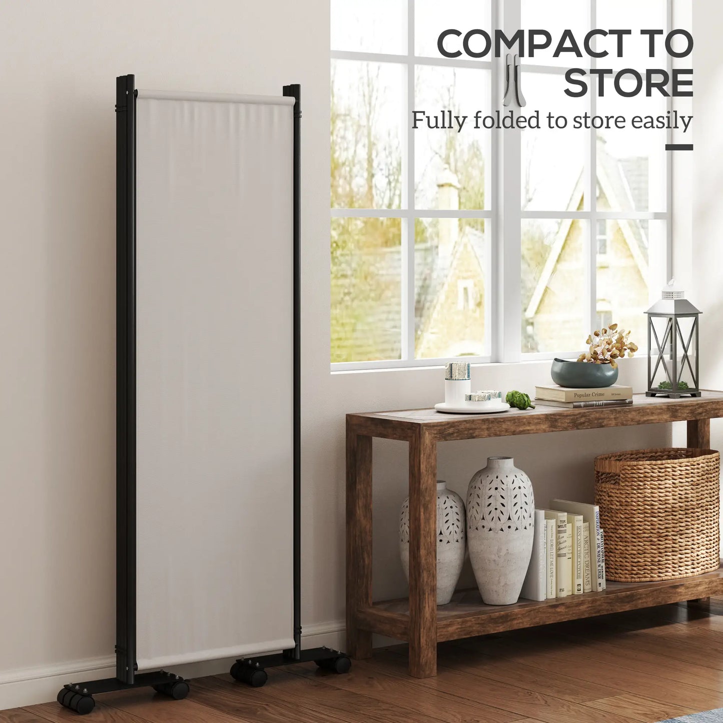 Folding Room Divider with Wheels, Privacy Screen, 5.6ft Tall Side Awnings at Gallery Canada