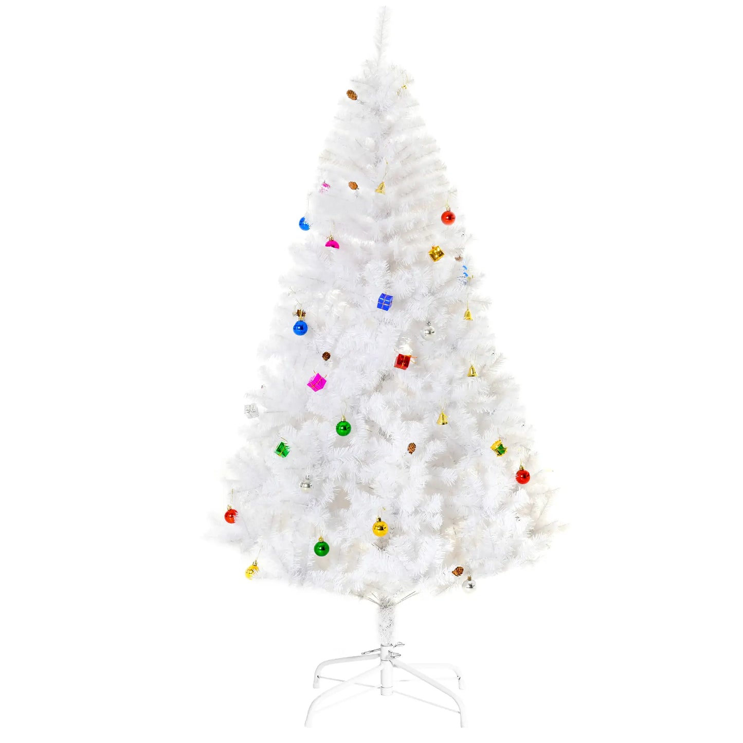 5.9ft Artificial Christmas Tree, Holiday Decor, White White Christmas Trees White at Gallery Canada