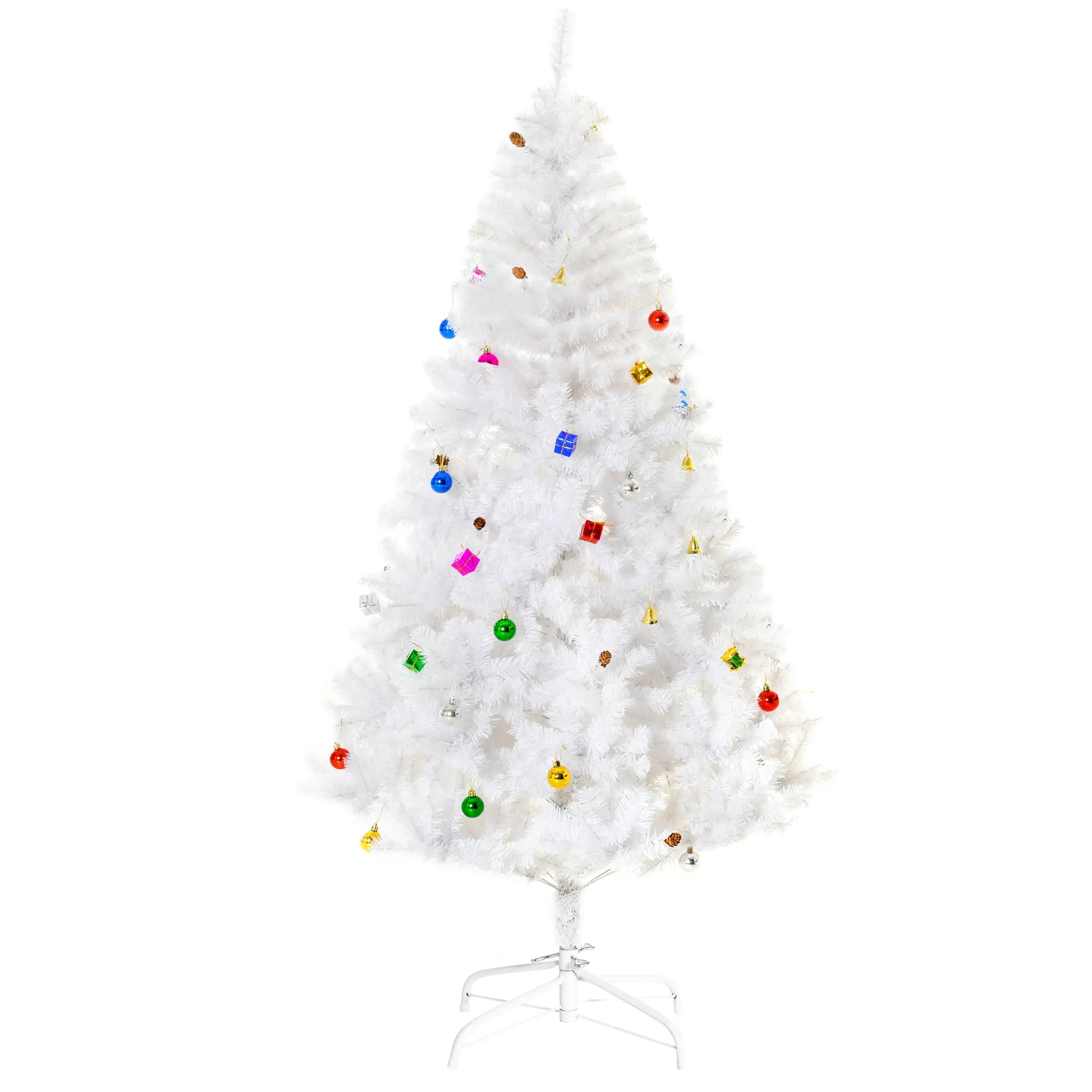 5.9ft Artificial Christmas Tree, Holiday Decor, White White Christmas Trees White at Gallery Canada