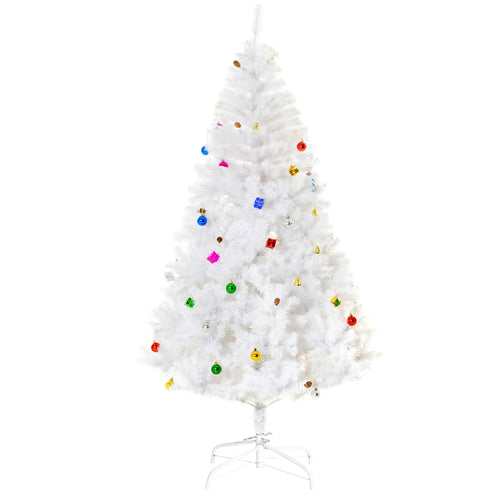 5.9ft Artificial Christmas Tree, Holiday Decor, White