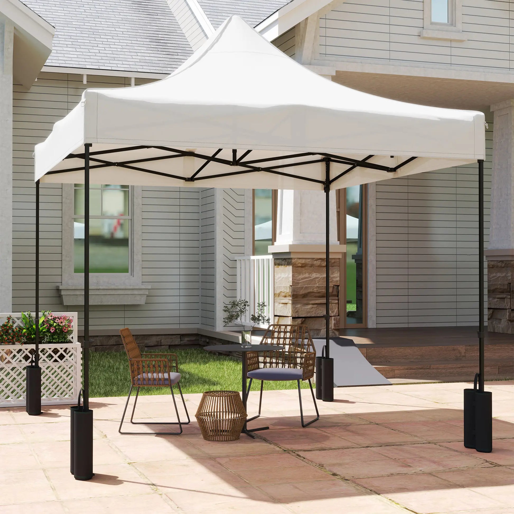 10' x 10' Replacement Canopy Top, Pop Up Tent, UPF50+, White Gazebo Canopy Replacement at Gallery Canada