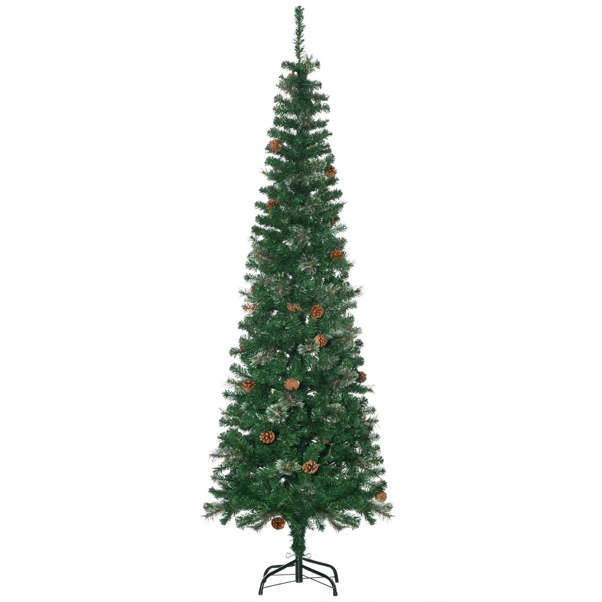 6.5ft Pencil Christmas Tree, Artificial, Pine Needles, Realistic Branches, Green Pencil Christmas Trees Green at Gallery Canada