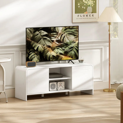 TV Stand For 55 Inch, 2 Cabinets And 2 Shelves, White TV Stands at Gallery Canada