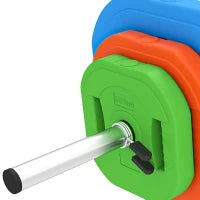 44lbs Adjustable Barbell Weight Set, Bar, Plates, Multicolour