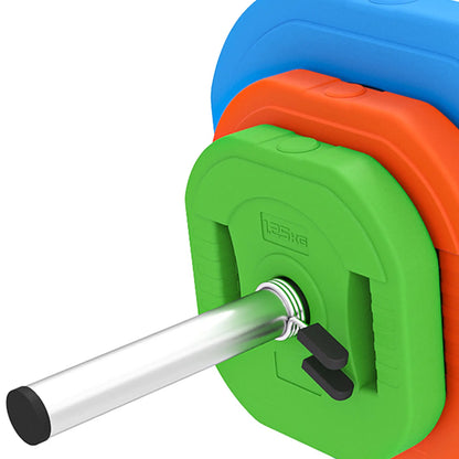 44lbs Adjustable Barbell Weight Set, Bar, Plates, Multicolour