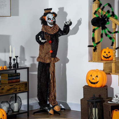 5.6' Life Size Clown Halloween Decoration, Animatronic with Light Up Eyes Halloween Decorations at Gallery Canada