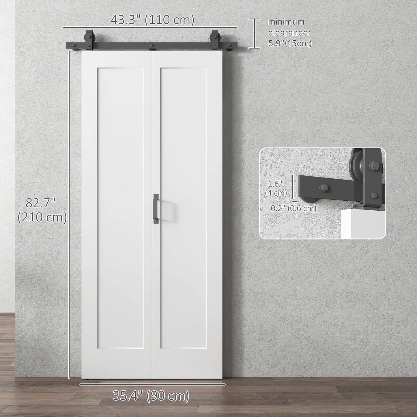 35" x 83" Sliding Door, 3.6FT Bi-Folding Door, Hardware Kit, Paintable MDF Door Hardware at Gallery Canada