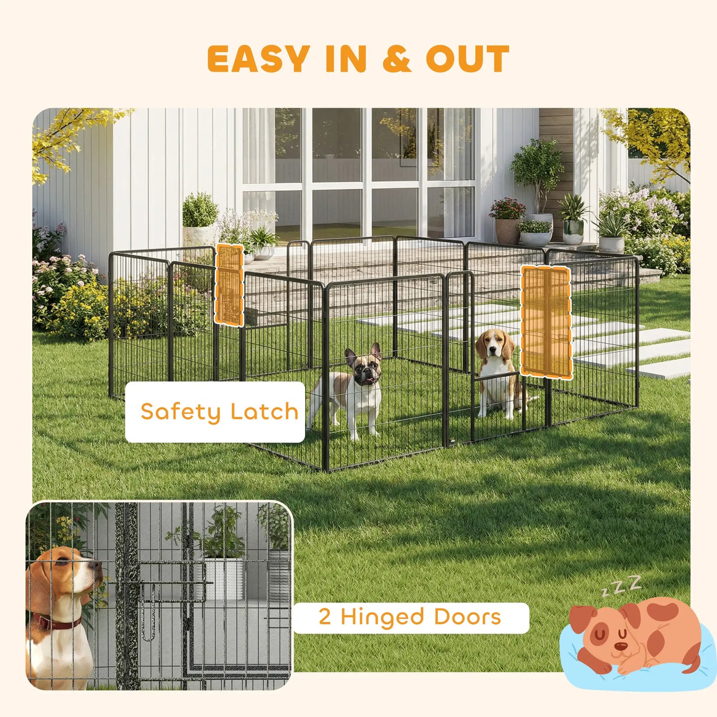 Dog Pen With Gate, 12 Panels Puppy Playpen, 39"H Houses, Kennels & Pens at Gallery Canada