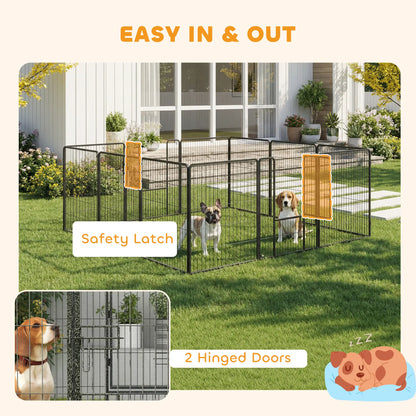 Dog Pen With Gate, 12 Panels Puppy Playpen, 39"H Houses, Kennels & Pens at Gallery Canada