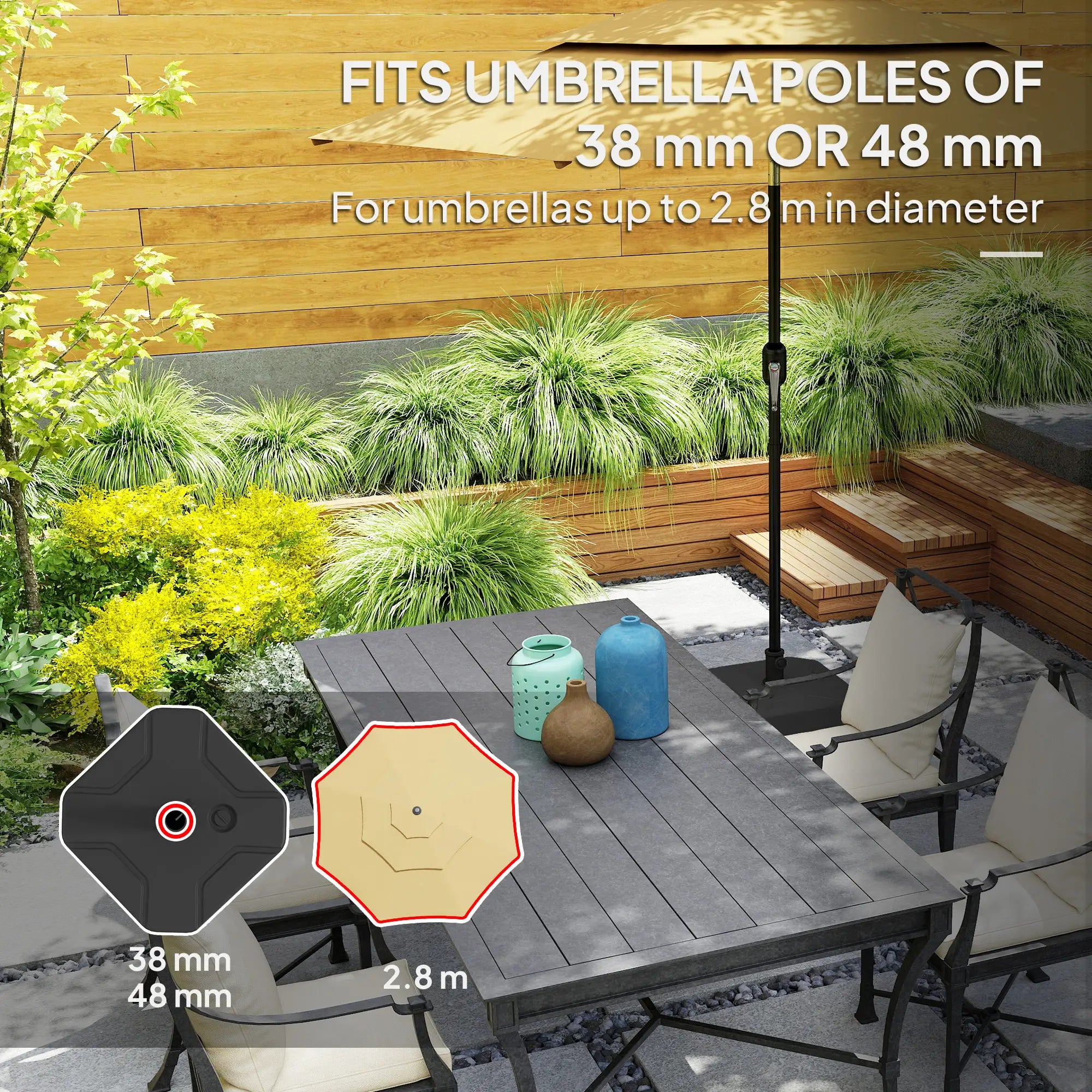 Square Patio Umbrella Base, 17.7