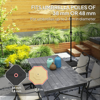 Square Patio Umbrella Base, 17.7" L x 17.7" W x 9.8" H, Black Umbrella Bases at Gallery Canada
