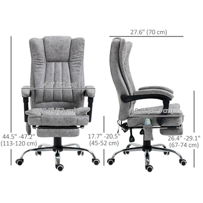 Office Chair, Vibration Massage Recliner, Retractable Footrest, Grey Massage Chairs at Gallery Canada