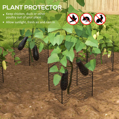 4 Pack Garden Cloches, 12" x 14" Metal Plant Cages, Black Walk In Greenhouses at Gallery Canada