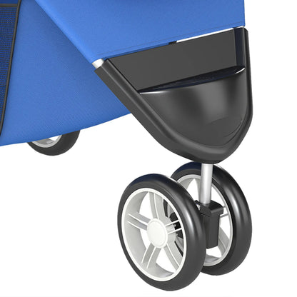 Foldable 3 Wheel Dog Stroller, Storage Basket, Adjustable Canopy, Blue Dog Bike Trailers & Strollers at Gallery Canada