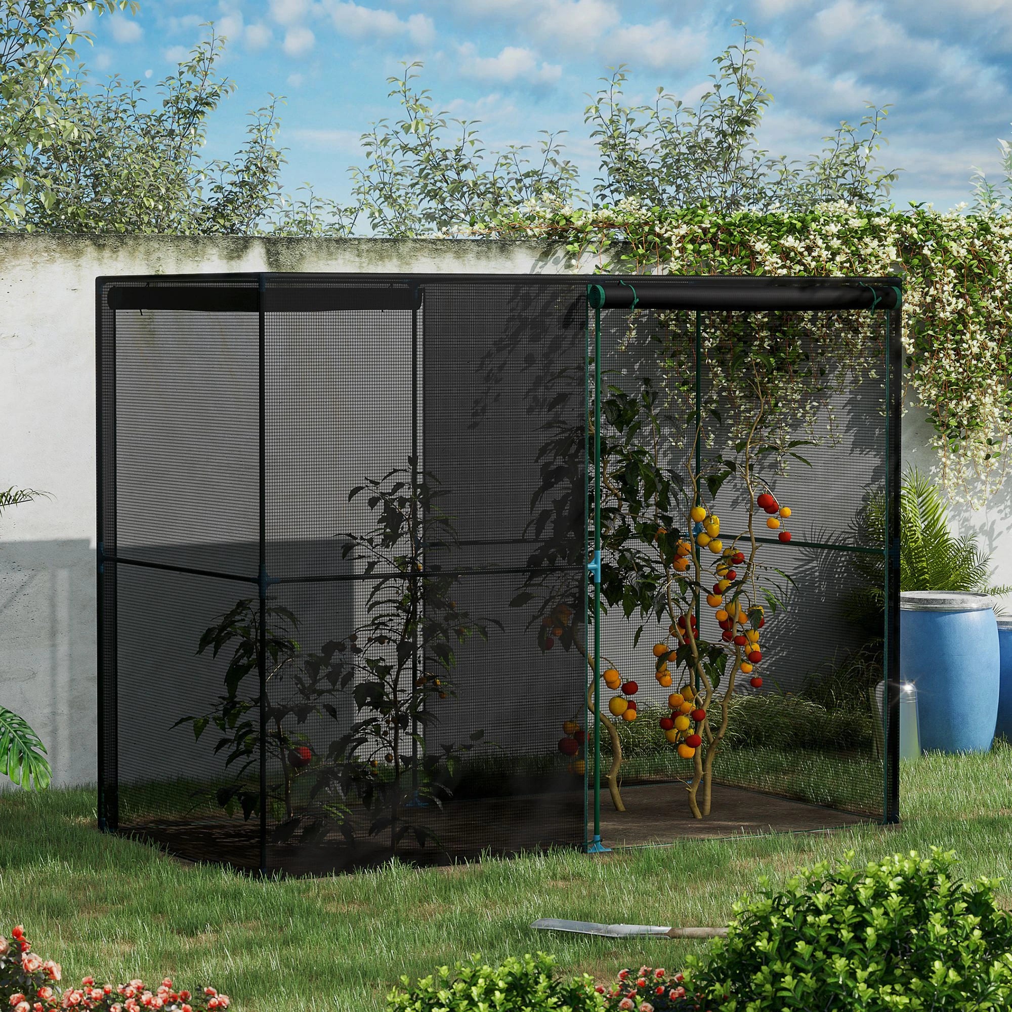 94.5''x47.25''x72.75'' Heavy Duty Greenhouse, Roll-Up Zipper Doors, Black Walk In Greenhouses at Gallery Canada