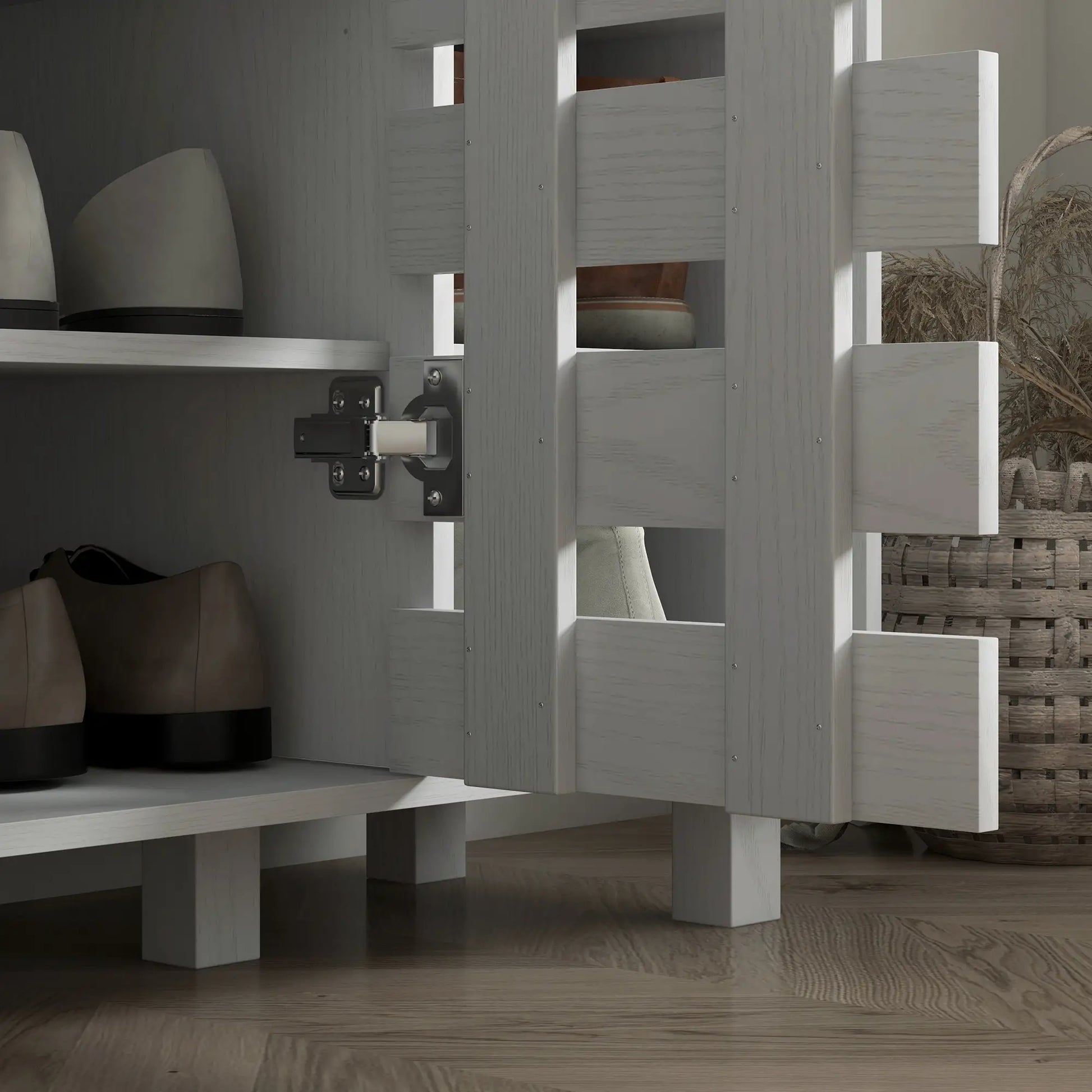 21 Pair Shoe Cabinet, 5-Tier Double Door Cupboard, White Shoe Storage Cabinets & Racks at Gallery Canada