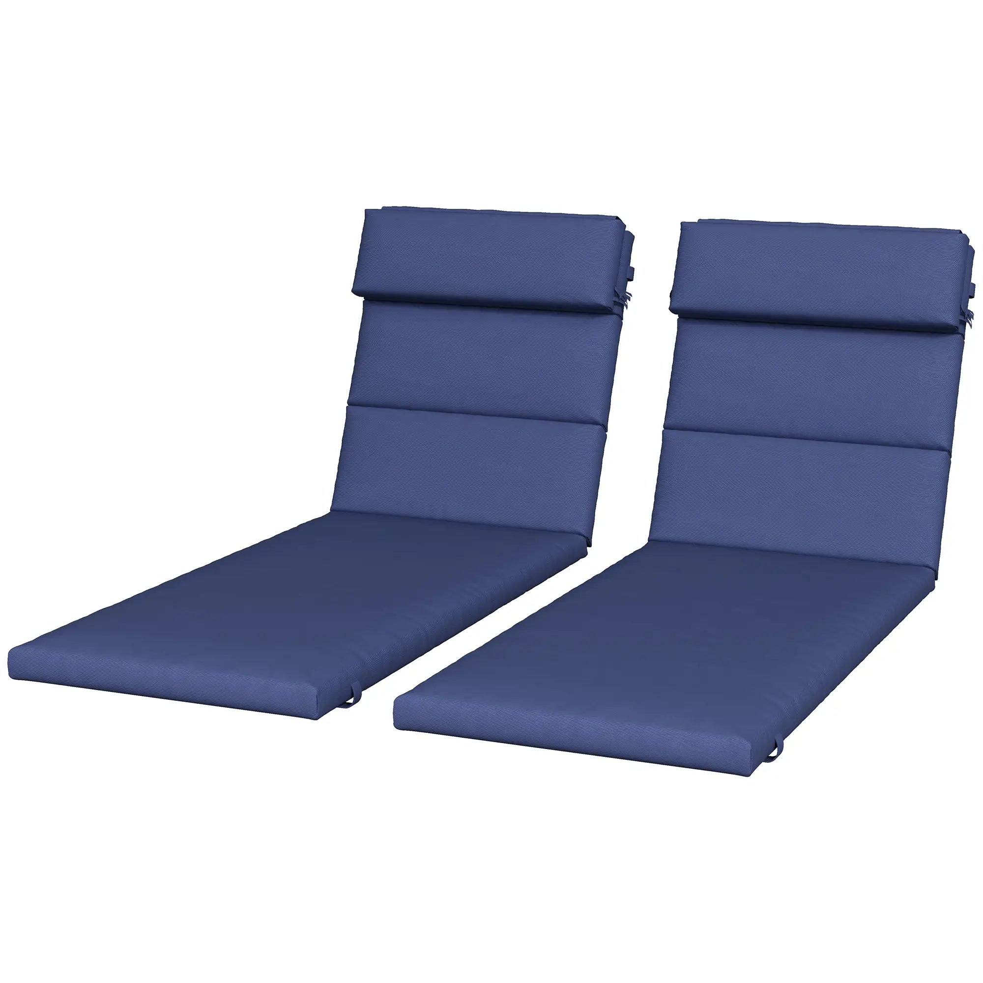 Patio Chaise Lounge Chair Cushions, Set of 2, Dark Blue Patio Chair Cushions Dark Blue at Gallery Canada