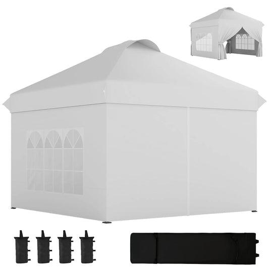 10' x 10' Pop Up Canopy Tent, Instant Sun Shelter, White Pop Up Canopies White at Gallery Canada