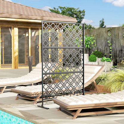 Metal Outdoor Privacy Screen, Freestanding Divider, 78" x 48", Black Side Awnings at Gallery Canada