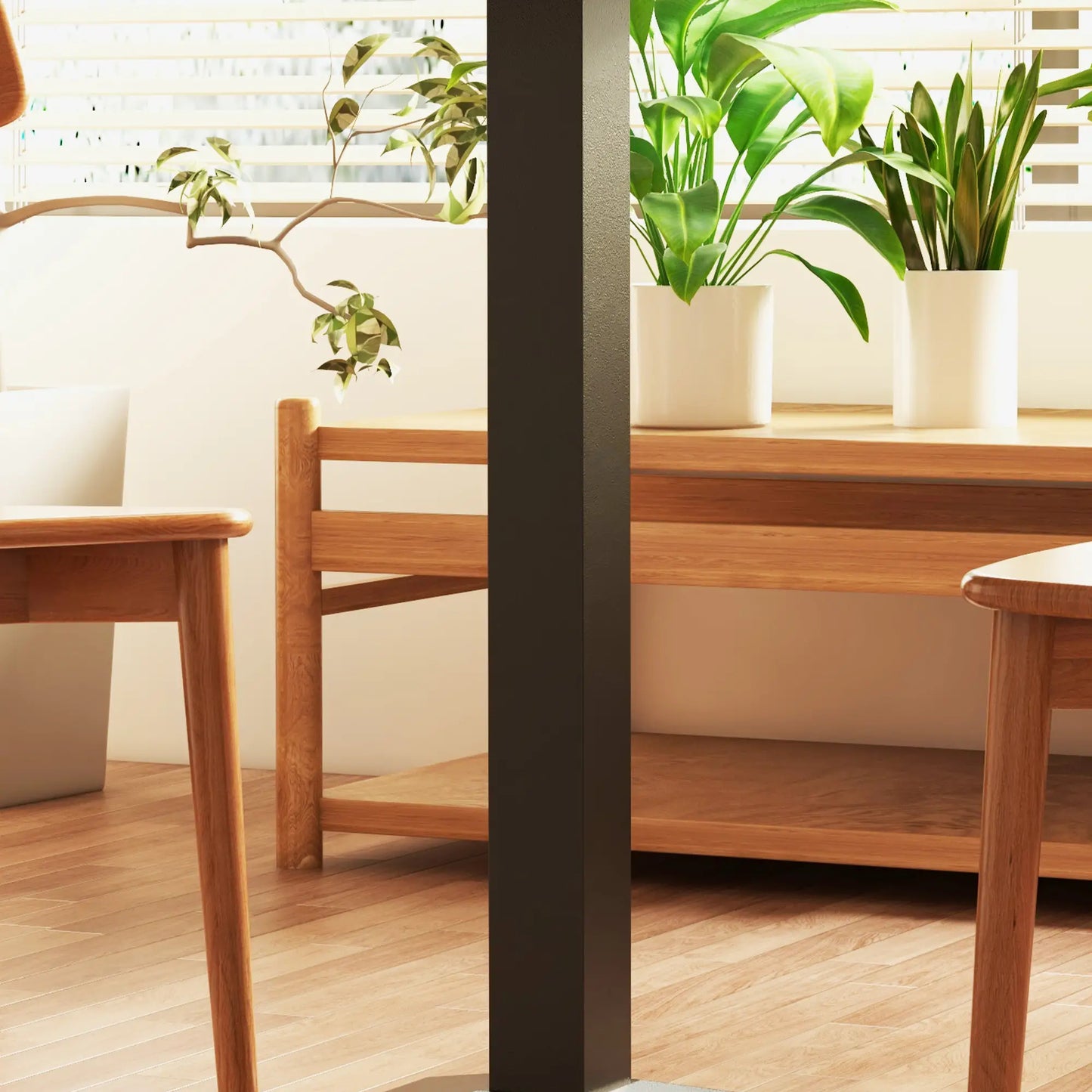 28" Square Dining Table, Modern Steel Base, Dark Brown Bar Tables & Dining Tables at Gallery Canada