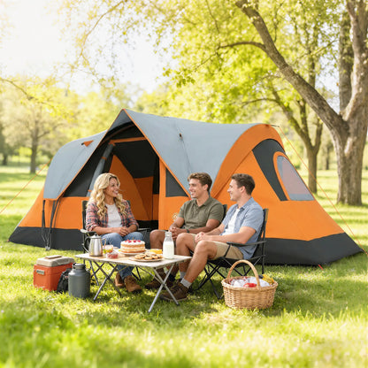 5-6 Person Family Tent, With Lighting Hook, Carrying Bag, Orange Camping Tents at Gallery Canada