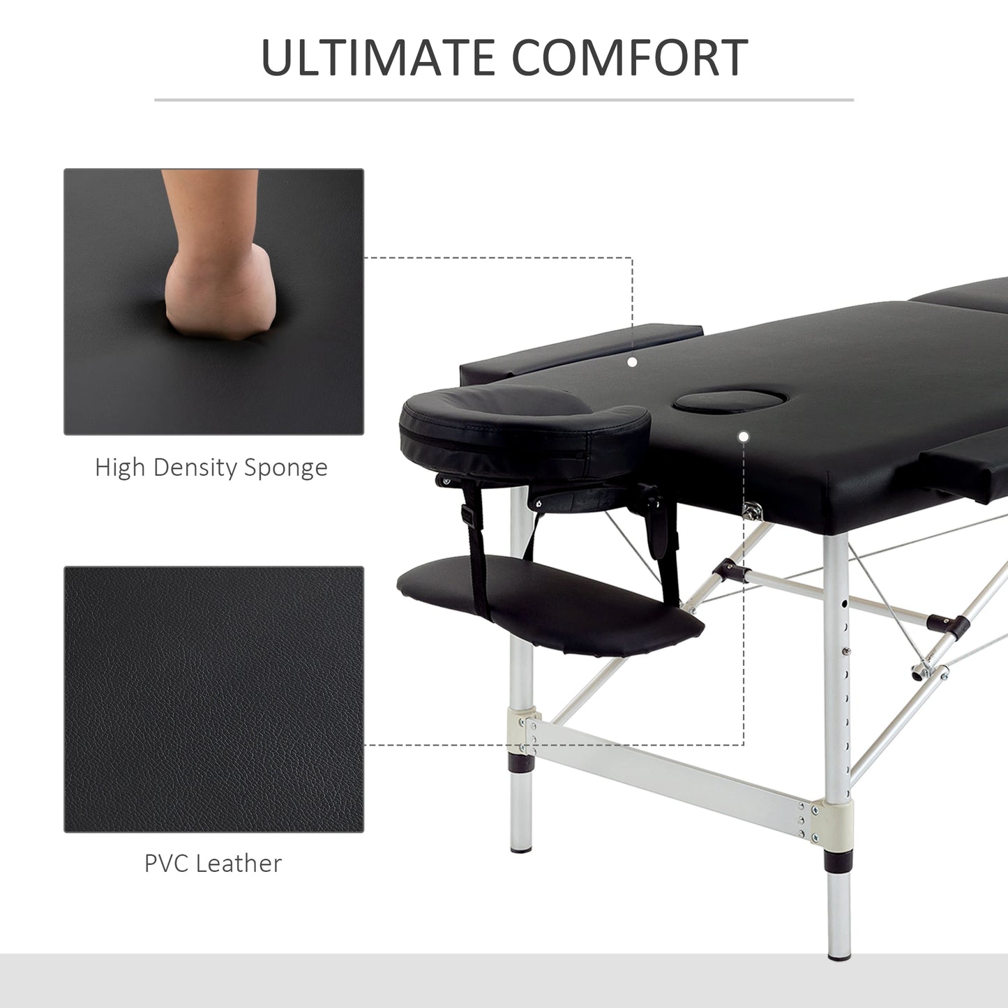 83 Foldable Massage Table, Salon SPA Facial Couch, Tattoo Bed, Black Portable Massage Tables at Gallery Canada