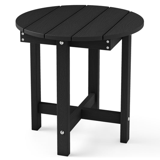 HIPS Adirondack Side Table with Weather-Resistant and Waterproof Top, Black