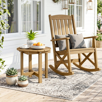 HIPS Adirondack Side Table with Weather-Resistant and Waterproof Top, Coffee