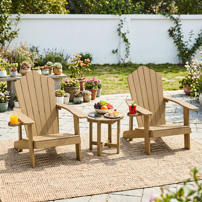 HIPS Adirondack Side Table with Weather-Resistant and Waterproof Top, Coffee