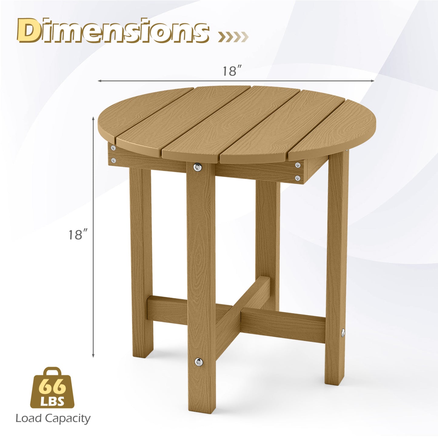 HIPS Adirondack Side Table with Weather-Resistant and Waterproof Top, Coffee