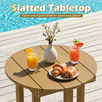 HIPS Adirondack Side Table with Weather-Resistant and Waterproof Top, Coffee