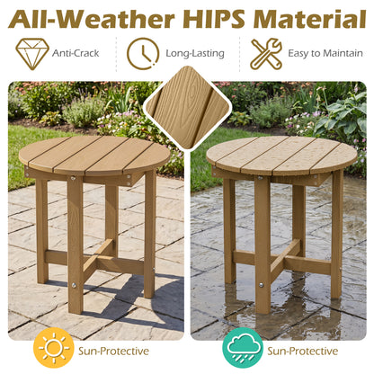 HIPS Adirondack Side Table with Weather-Resistant and Waterproof Top, Coffee