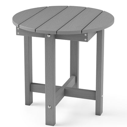 HIPS Adirondack Side Table with Weather-Resistant and Waterproof Top, Gray