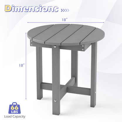 HIPS Adirondack Side Table with Weather-Resistant and Waterproof Top, Gray