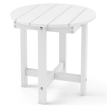 HIPS Adirondack Side Table with Weather-Resistant and Waterproof Top, White