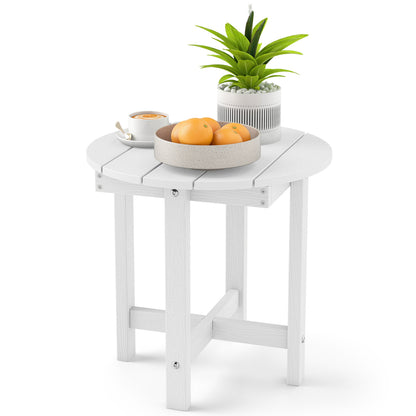 HIPS Adirondack Side Table with Weather-Resistant and Waterproof Top, White