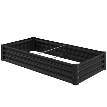 6 x 3 x 1ft Galvanized Raised Garden Bed, Black Outdoor Planter Box, Black Galvanized Planter Boxes at Gallery Canada