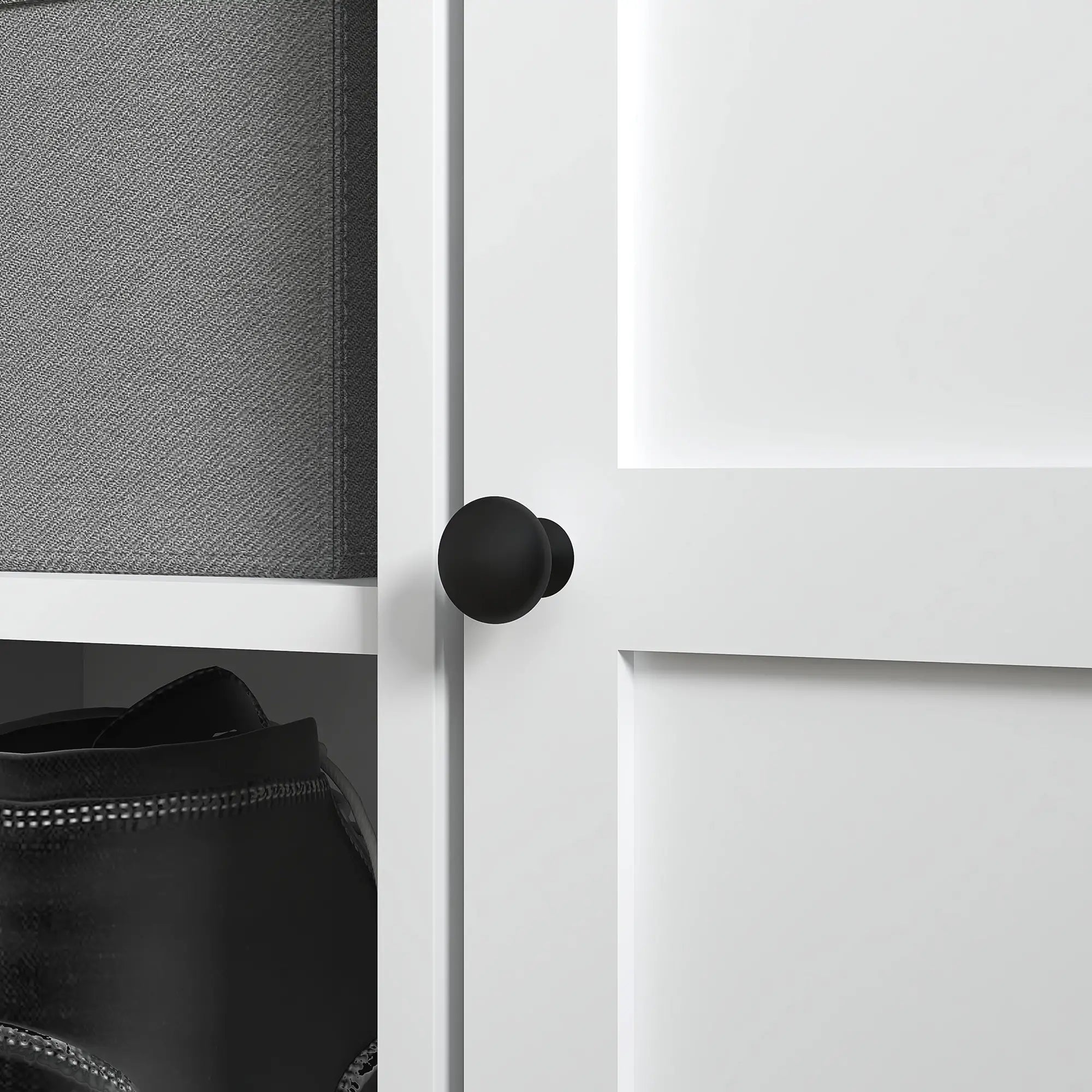 Shoe Storage Bench with Cushioned Seat, 2 Cabinets, Adjustable Shelf, White Shoe Storage Cabinets & Racks at Gallery Canada