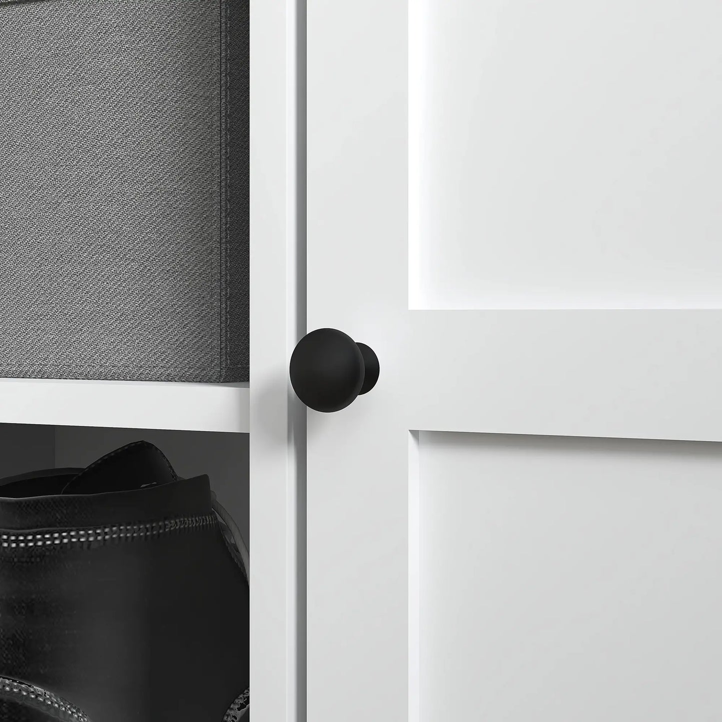 Shoe Storage Bench with Cushioned Seat, 2 Cabinets, Adjustable Shelf, White Shoe Storage Cabinets & Racks at Gallery Canada