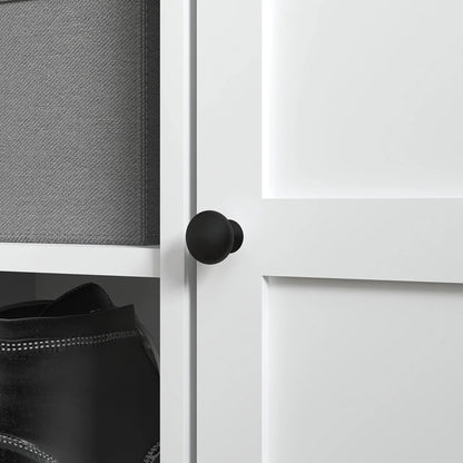 Shoe Storage Bench with Cushioned Seat, 2 Cabinets, Adjustable Shelf, White Shoe Storage Cabinets & Racks at Gallery Canada