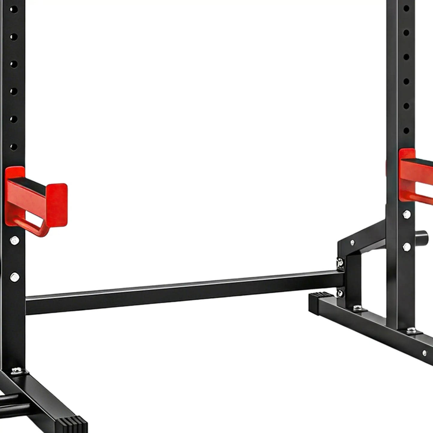 Power Cage Squat Rack, 1100LB, Pull-Up Bar, J-Hooks, Plate Storage