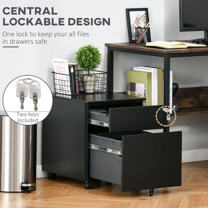 Lockable File Cabinet, Steel Filing Cabinet on Wheels for Legal, A4, Letter Size, with Pencil Tray for Home Office Office Cabinets & Cupboards at Gallery Canada