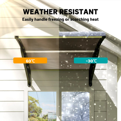 40.6" x 38" Polycarbonate Awning Door Canopy, UV Protection, Brown Door Awnings at Gallery Canada